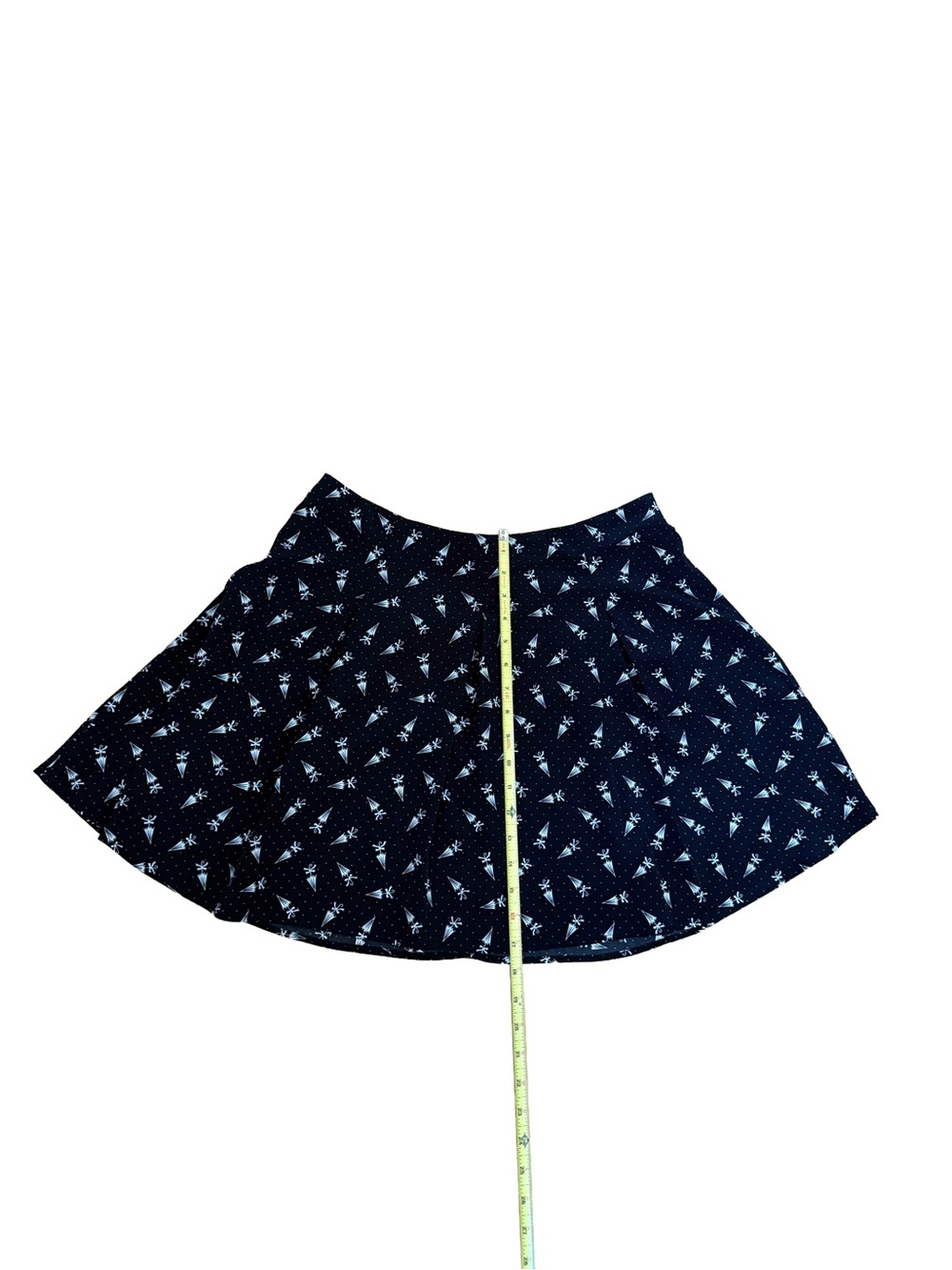dELiA*s Navy Skater Skirt with White Floral Print